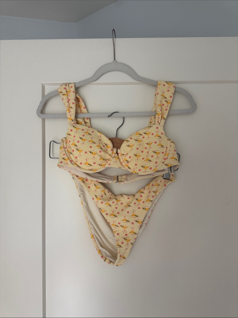 Dippin’ Daisies Martini Yellow Floral Ribbed Underwire Bikini Set